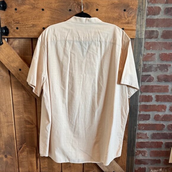 Men’s Beige Button-Down Camp Shirt 3XL Designed in Italy Lightweight Casual Top - Picture 3 of 9